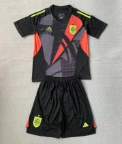 24-25 Spain Black GoalKeeper Kids Soccer Jersey