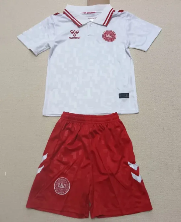 24-25 Denmark Away Kids Soccer Jersey
