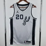 20-21 SA Spurs GINOBILI #20 Grey Top Quality Hot Pressing NBA Jersey (Trapeze Edition) 飞人版