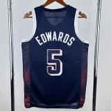 2024 Olympic Game USA EDWARDS # 5 Dark Blue Basketball Jersey