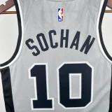 20-21 SA Spurs SOCHAN #10 Grey Top Quality Hot Pressing NBA Jersey (Trapeze Edition) 飞人版