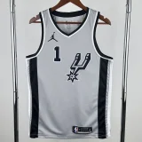 20-21 SA Spurs WEMBANYAMA #1 Grey Top Quality Hot Pressing NBA Jersey (Trapeze Edition) 飞人版