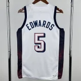 2024 Olympic Game USA EDWARDS # 5 White Basketball Jersey