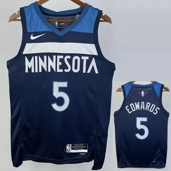 22-23 Timberwolves EDWARDS #5 Blue Top Quality Hot Pressing NBA Jersey