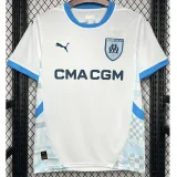 24-25 Marseille Home Fans Soccer Jersey (Print all Sponsor)