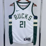22-23 BUCKS HOLIDAY #21 Home White Top Quality Hot Pressing NBA Jersey(V领)