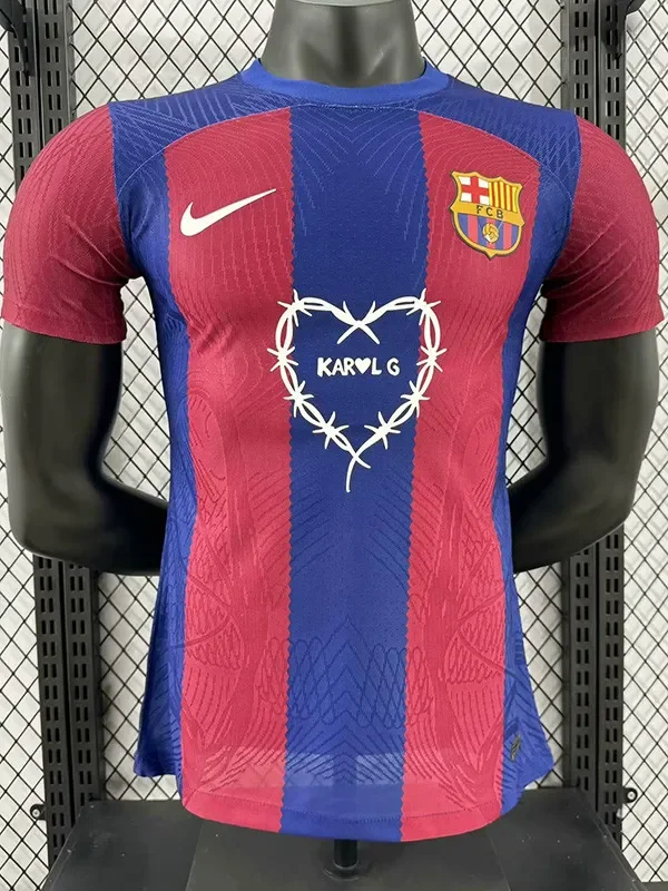 23-24 BAR Limited Edition Home Player Version Soccer Jersey ('KAROLG'广告)