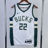 22-23 BUCKS MIDDLETON #22 Home White Top Quality Hot Pressing NBA Jersey(V领)