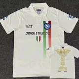 2023 Napoli White Campioni D'ITALIA Polo Short Sleev