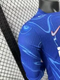 24-25 CHE Home Long Sleeve Player Version Soccer Jersey (长袖球员)前带广告