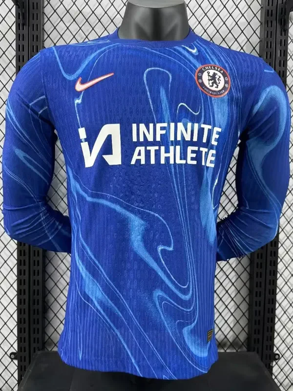 24-25 CHE Home Long Sleeve Player Version Soccer Jersey (长袖球员)前带广告