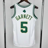 2008 CELTICS GARNETT #5 White Retro Top Quality Hot Pressing NBA Jersey