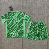 24-25 BAR Green Goalkeeper Kids Soccer Jersey