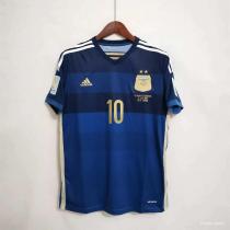 2014 Argentina Retro Away Messi Jersey With World Cup Patch