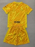 24-25 BAR Yellow Goalkeeper Kids Soccer Jersey