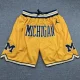 Michigan Yellow City Edition Top Quality NBA Pocket Pants * 密歇根