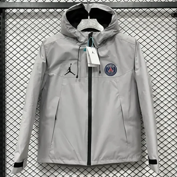 24-25 PSG Jordan Cotton Thickened warm Grey Outdoor Jackets #A805加棉冲锋衣