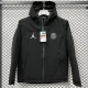 24-25 PSG Jordan Cotton Thickened warm Black Outdoor Jackets #A805加棉冲锋衣