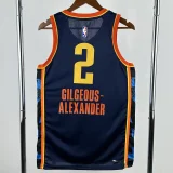 24-25 OKC Thunder GILGEOUS-ALEXANDER #2 Black City Edition Top Quality Hot Pressing NBA Jersey