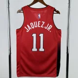 24-25 HEAT JAQUEZ JR. #11 Red City Edition Top Quality Hot Pressing NBA Jersey (V领）