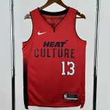 24-25 HEAT ADEBAYO #13 Red City Edition Top Quality Hot Pressing NBA Jersey (V领）
