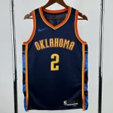 24-25 OKC Thunder GILGEOUS-ALEXANDER #2 Black City Edition Top Quality Hot Pressing NBA Jersey