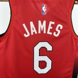 24-25 HEAT JAMES #6 Red City Edition Top Quality Hot Pressing NBA Jersey (V领）