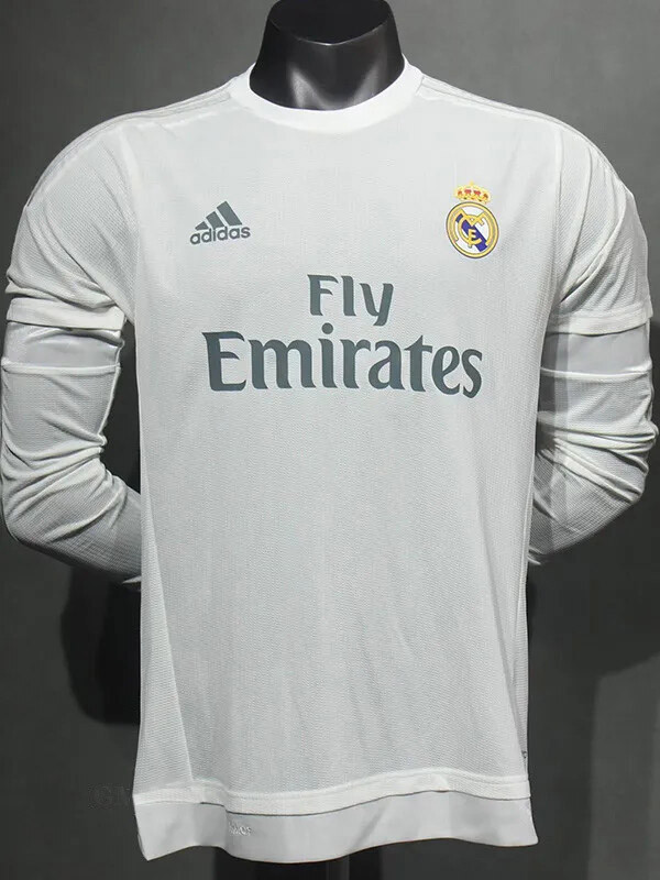 2015-2016 RMA Home Player Version 长袖球员 Long Sleeve Retro Soccer Jersey