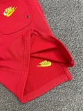 CN02大红 NK Red Embroidered Multicolor Logo Casual Short Pants