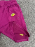 CN02紫 NK Purple Embroidered Multicolor Logo Casual Short Pants