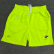 CN02萤光绿-NK Fluorescent Green Embroidered Multicolor Logo Casual Short Pants