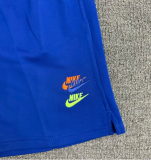 CN02深彩蓝 NK Blue Embroidered Multicolor Logo Casual Short Pants