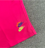 CN02玫粉 NK Pink Embroidered Multicolor Logo Casual Short Pants