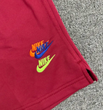 CN02枣红 NK Jujube red Embroidered Multicolor Logo Casual Short Pants