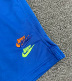 CN02浅彩蓝 NK Fancy blue Embroidered Multicolor Logo Casual Short Pants
