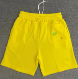 CN02黄 NK Yellow Embroidered Multicolor Logo Casual Short Pants