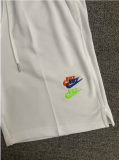 CN02白 NK White Embroidered Multicolor Logo Casual Short Pants