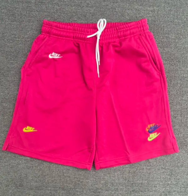 CN02玫粉 NK Pink Embroidered Multicolor Logo Casual Short Pants