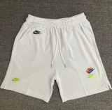 CN02白 NK White Embroidered Multicolor Logo Casual Short Pants