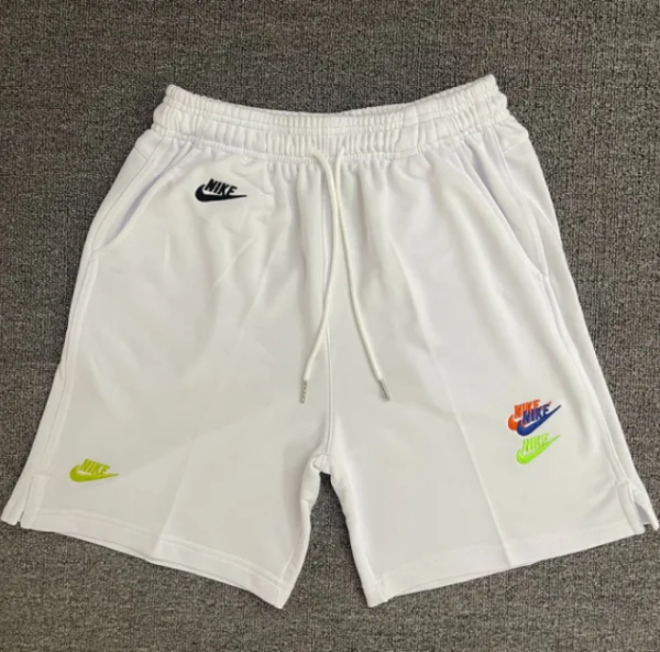 CN02白 NK White Embroidered Multicolor Logo Casual Short Pants