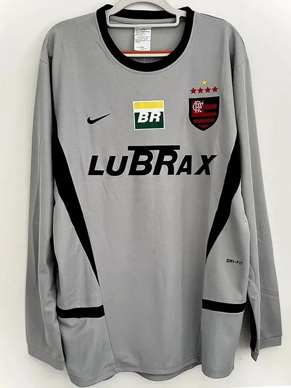 2002-2003 Flamengo GoalKeeper Grey Long Sleeve Retro Soccer Jersey (长袖)