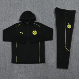 2024-25 Dortmund Black Hoodie Jacket Tracksuit #02