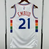 24-25 76ERS EMBIID-21 White City Edition Top Quality Hot Pressing NBA Jersey