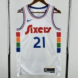 24-25 76ERS EMBIID-21 White City Edition Top Quality Hot Pressing NBA Jersey