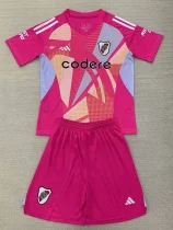 24-25 River Plate Pink Goalkeeper Kids Soccer Jersey