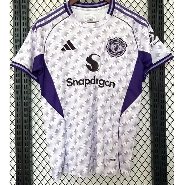 24-25 Man Utd White Purple Special Edition Fans Soccer Jersey