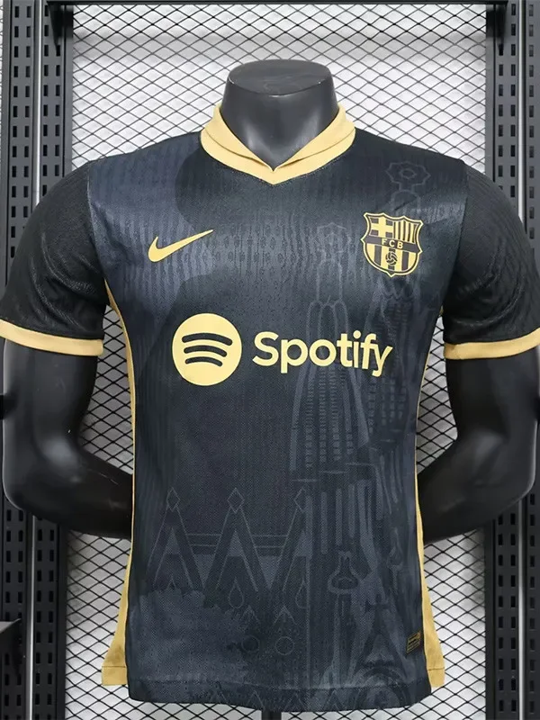 24-25 BAR Black Special Edition Player Version Soccer Jersey *黄袖边