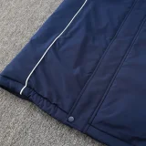 24-25 Man Utd Royal Blue Hooded Windbreaker Fabric Cotton Coat #G220