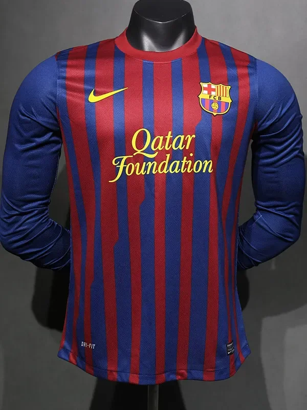 2011-2012 BAR Home Player Version 长袖球员 Long Sleeve Retro Soccer Jersey