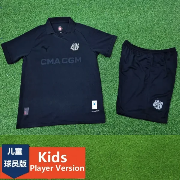 24-25 Marseille Black 125th Anniversary Kids Player Version Soccer Jersey (球员童装)